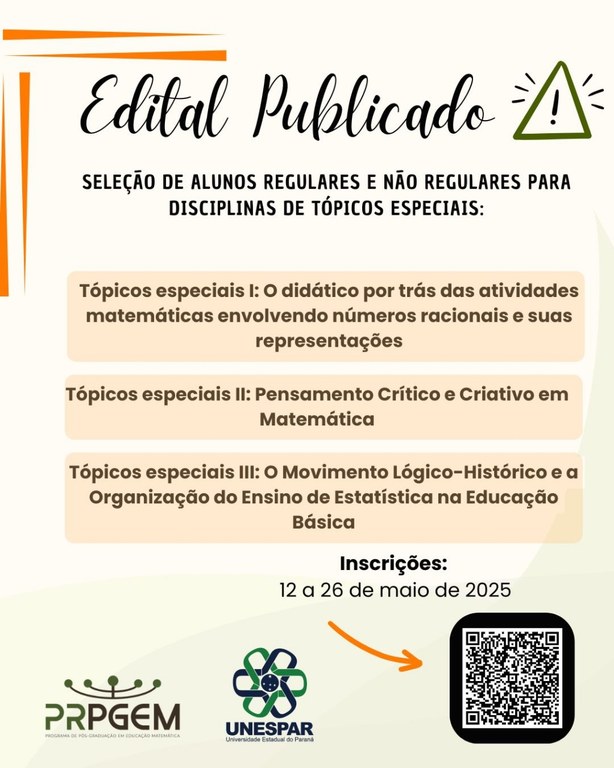 Inscrição Tópicos Especiais 2025